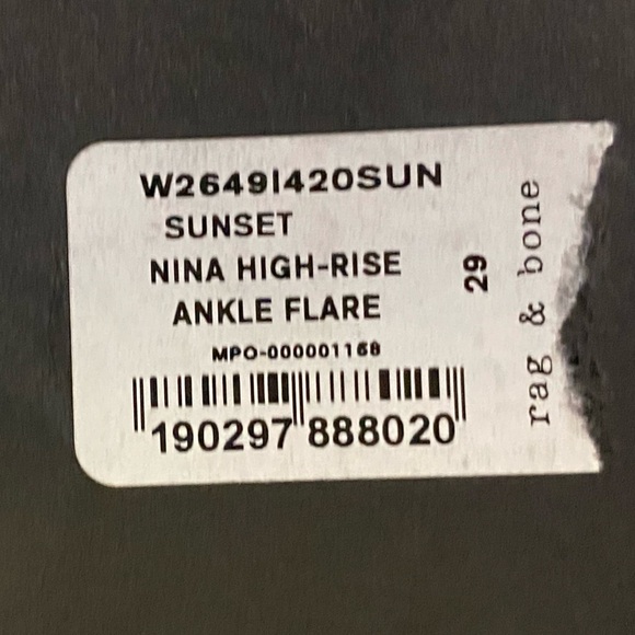BOGO🏷️ Rag&Bone Light Sunset Blue NY,HIGH-RISE ANKLE FLARE. NWT'S - Picture 14 of 17